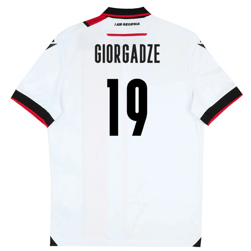 Danxen Mujer Camiseta Georgia Luka Giorgadze #19 Blanco Negro Rojo 1ª Equipación 26-28 La Camisa