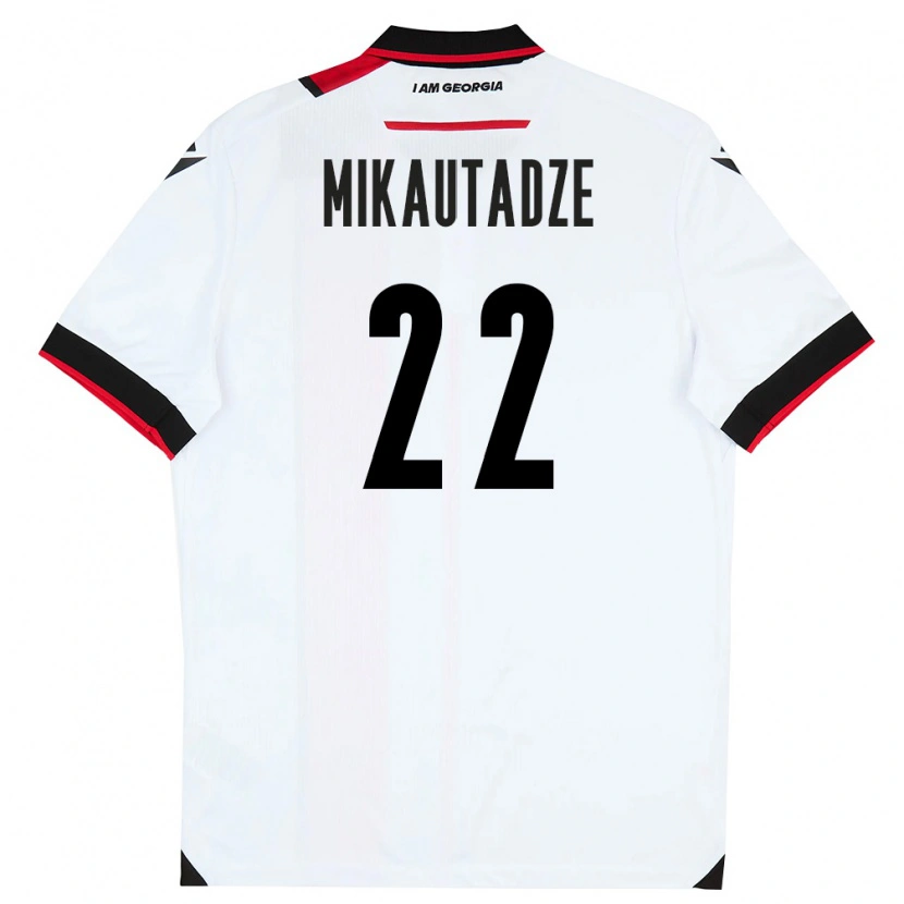 Danxen Mujer Camiseta Georgia Georges Mikautadze #22 Blanco Negro Rojo 1ª Equipación 26-28 La Camisa