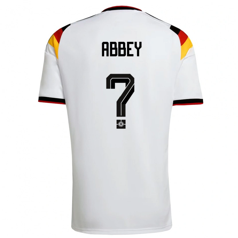 Danxen Mujer Camiseta Alemania Manuel Abbey #0 Blanco Negro Rojo 1ª Equipación 26-28 La Camisa