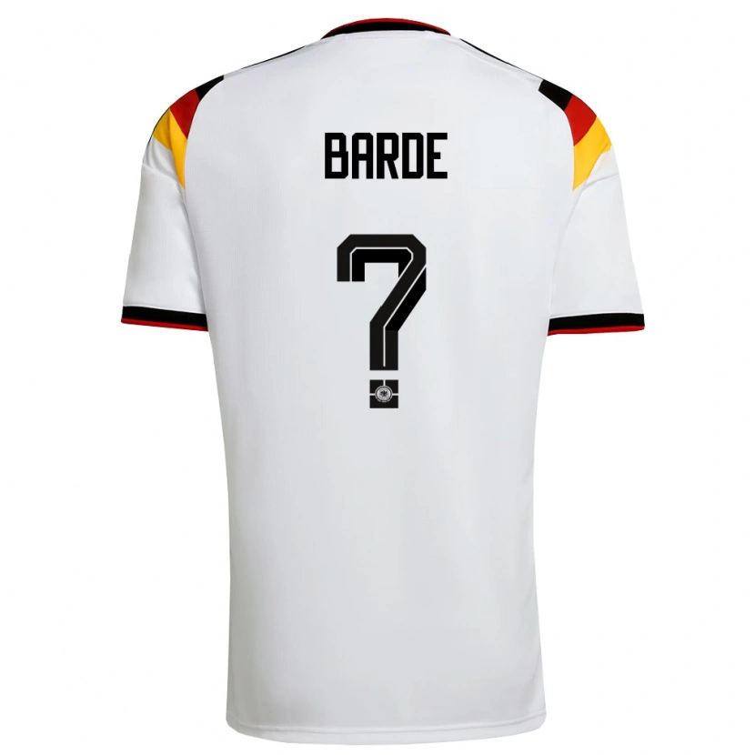 Danxen Mujer Camiseta Alemania Milo Barde #0 Blanco Negro Rojo 1ª Equipación 26-28 La Camisa