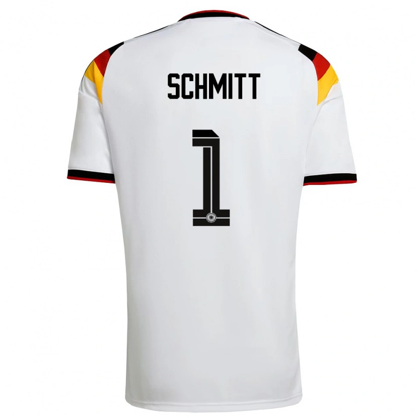 Danxen Mujer Camiseta Alemania Max Schmitt #1 Blanco Negro Rojo 1ª Equipación 26-28 La Camisa