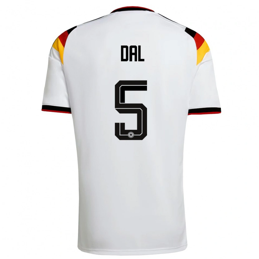 Danxen Mujer Camiseta Alemania Maxim Dal #5 Blanco Negro Rojo 1ª Equipación 26-28 La Camisa