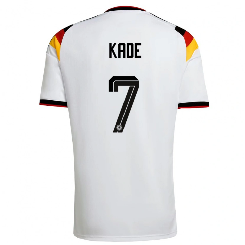 Danxen Mujer Camiseta Alemania Anton Kade #7 Blanco Negro Rojo 1ª Equipación 26-28 La Camisa