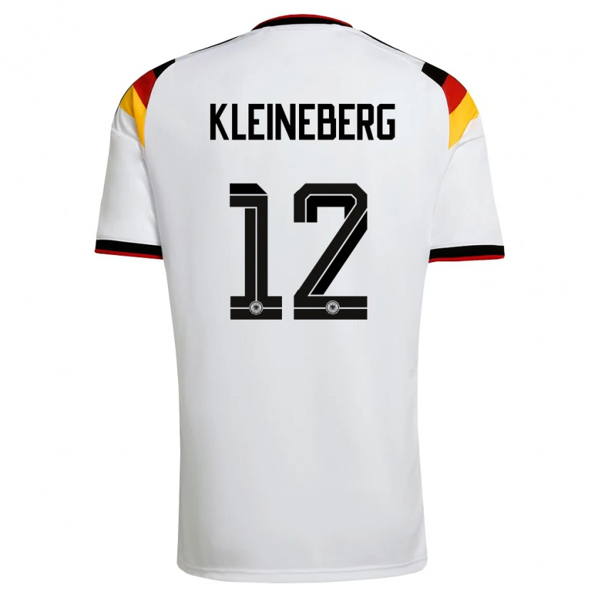 Danxen Mujer Camiseta Alemania Philip Kleineberg #12 Blanco Negro Rojo 1ª Equipación 26-28 La Camisa