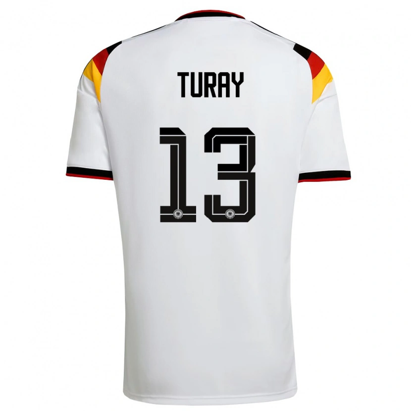 Danxen Mujer Camiseta Alemania Osman Turay #13 Blanco Negro Rojo 1ª Equipación 26-28 La Camisa