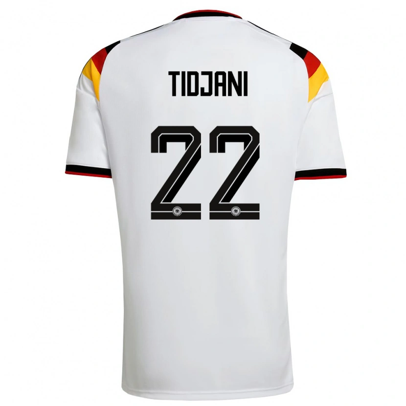 Danxen Mujer Camiseta Alemania Nouh Tidjani #22 Blanco Negro Rojo 1ª Equipación 26-28 La Camisa