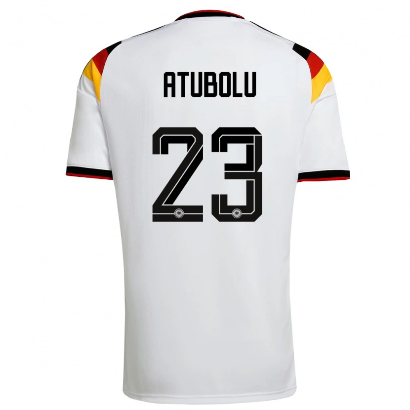 Danxen Mujer Camiseta Alemania Noah Atubolu #23 Blanco Negro Rojo 1ª Equipación 26-28 La Camisa