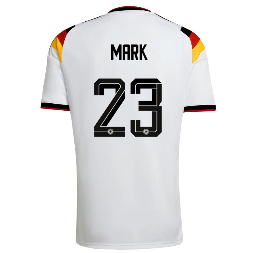 Danxen Mujer Camiseta Alemania Felix Mark #23 Blanco Negro Rojo 1ª Equipación 26-28 La Camisa
