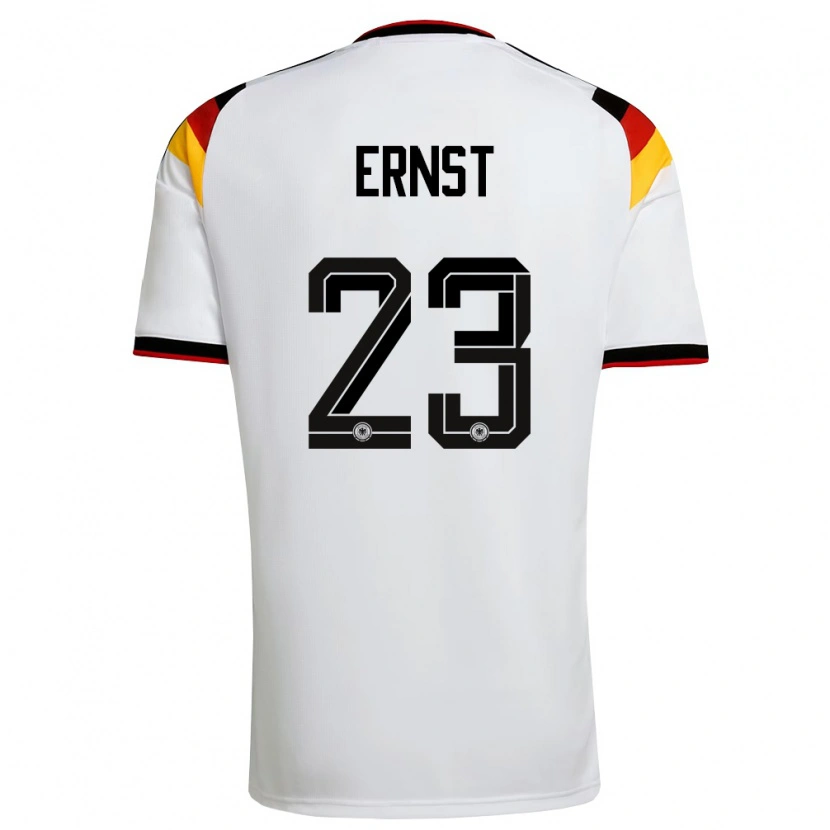 Danxen Mujer Camiseta Alemania Tjark Ernst #23 Blanco Negro Rojo 1ª Equipación 26-28 La Camisa
