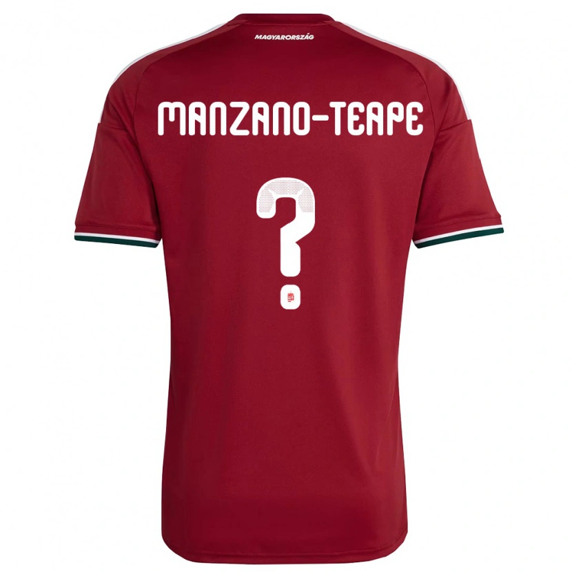 Danxen Mujer Camiseta Hungría Dániel Manzano-Teape #0 Rojo Blanco Verde 1ª Equipación 26-28 La Camisa