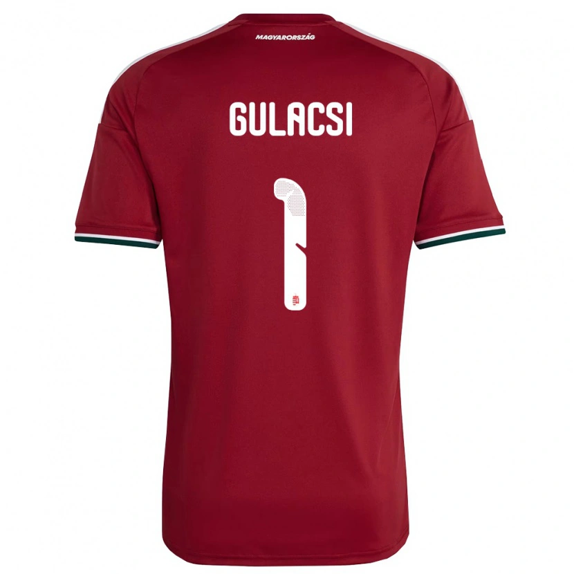 Danxen Mujer Camiseta Hungría Péter Gulácsi #1 Rojo Blanco Verde 1ª Equipación 26-28 La Camisa