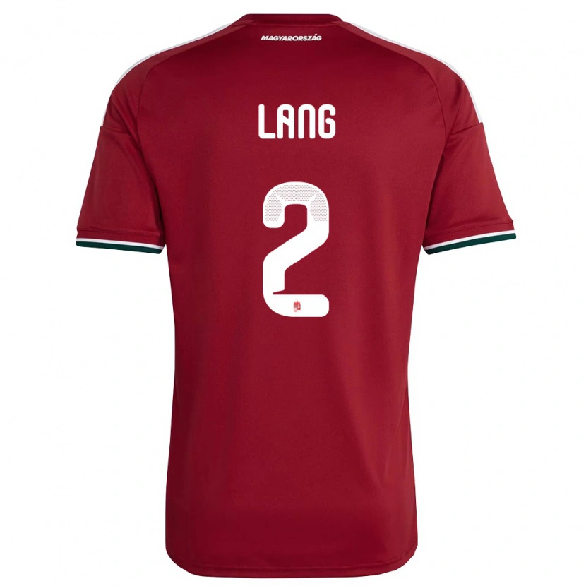 Danxen Mujer Camiseta Hungría Ádám Lang #2 Rojo Blanco Verde 1ª Equipación 26-28 La Camisa