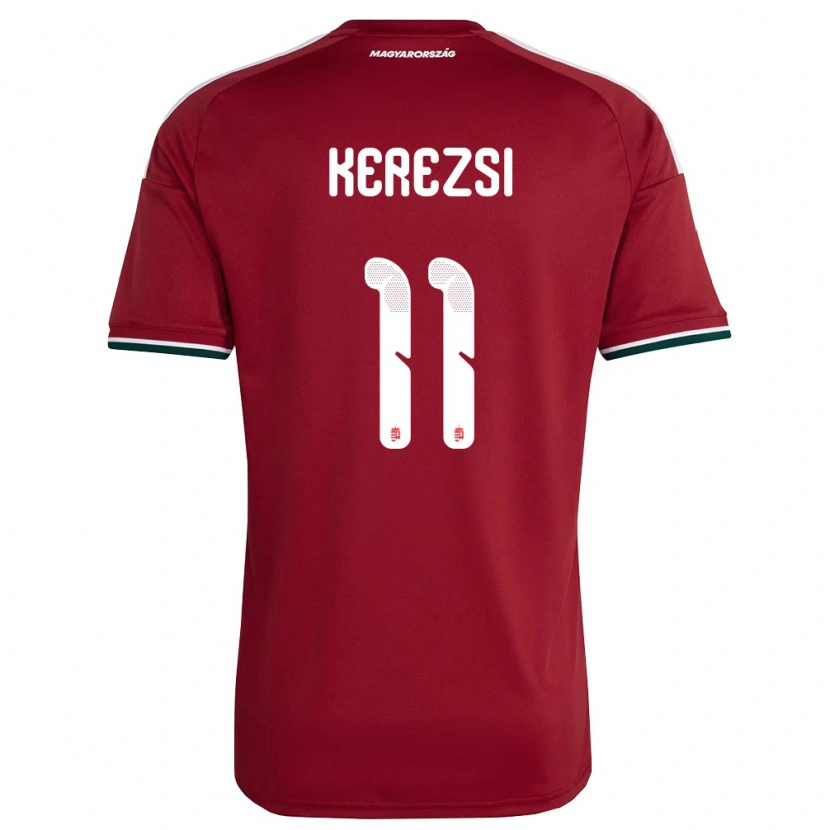 Danxen Mujer Camiseta Hungría Zalán Kerezsi #11 Rojo Blanco Verde 1ª Equipación 26-28 La Camisa