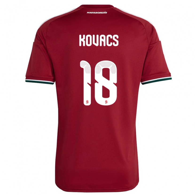 Danxen Mujer Camiseta Hungría Laura Kovács #18 Rojo Blanco Verde 1ª Equipación 26-28 La Camisa