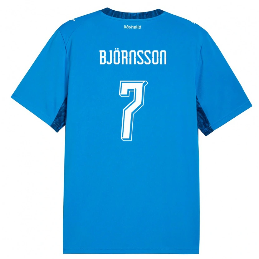 Danxen Mujer Camiseta Islandia Benjamin Björnsson #7 Azul Marino 1ª Equipación 26-28 La Camisa