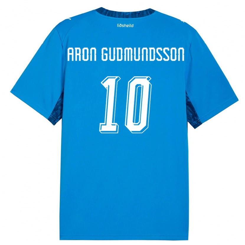 Danxen Mujer Camiseta Islandia Eggert Aron Gudmundsson #10 Azul Marino 1ª Equipación 26-28 La Camisa