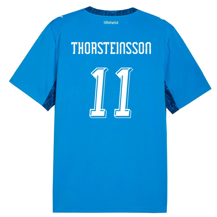 Danxen Mujer Camiseta Islandia Jón Dagur Thorsteinsson #11 Azul Marino 1ª Equipación 26-28 La Camisa