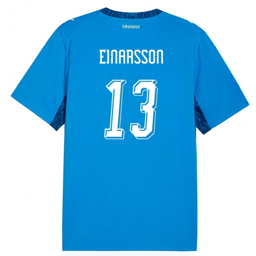 Danxen Mujer Camiseta Islandia Anton Ari Einarsson #13 Azul Marino 1ª Equipación 26-28 La Camisa