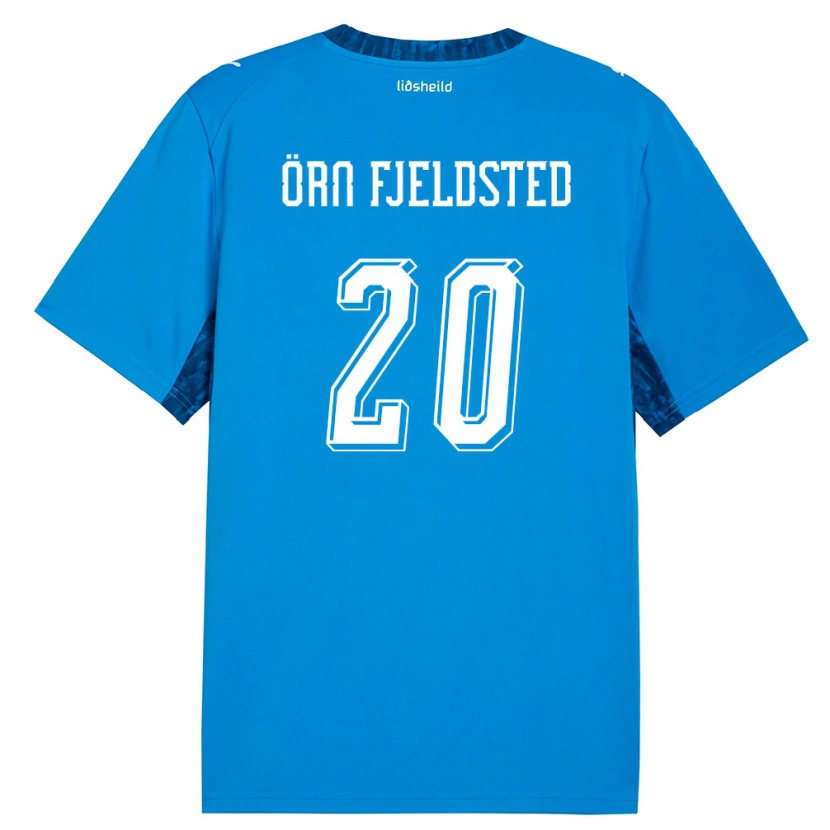 Danxen Mujer Camiseta Islandia Dagur Örn Fjeldsted #20 Azul Marino 1ª Equipación 26-28 La Camisa