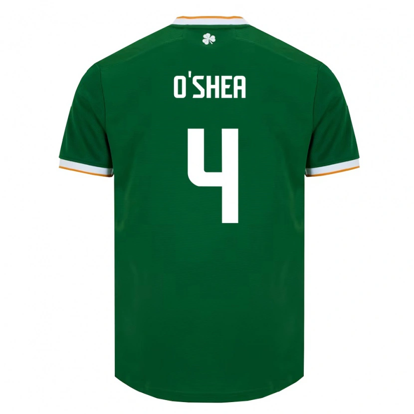 Danxen Mujer Camiseta Irlanda Dara O'shea #4 Verde Oscuro Blanco 1ª Equipación 26-28 La Camisa