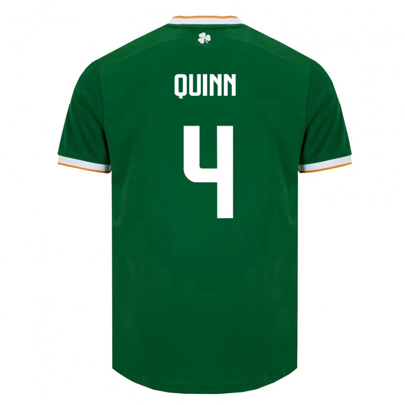 Danxen Mujer Camiseta Irlanda Louise Quinn #4 Verde Oscuro Blanco 1ª Equipación 26-28 La Camisa