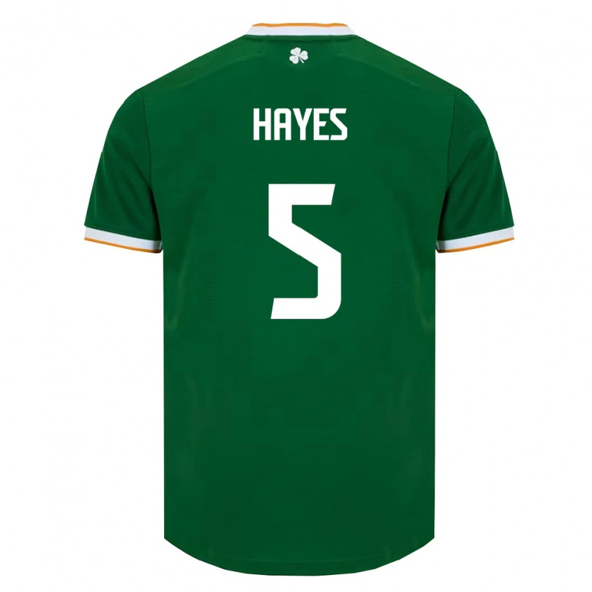 Danxen Mujer Camiseta Irlanda Caitlin Hayes #5 Verde Oscuro Blanco 1ª Equipación 26-28 La Camisa