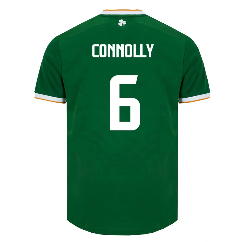 Danxen Mujer Camiseta Irlanda Megan Connolly #6 Verde Oscuro Blanco 1ª Equipación 26-28 La Camisa