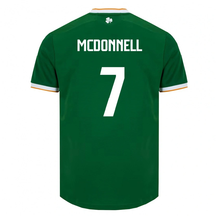 Danxen Mujer Camiseta Irlanda Grady Mcdonnell #7 Verde Oscuro Blanco 1ª Equipación 26-28 La Camisa