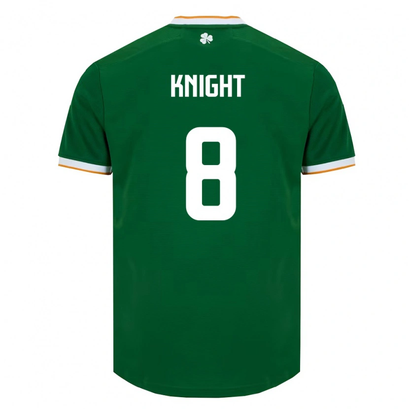 Danxen Mujer Camiseta Irlanda Jason Knight #8 Verde Oscuro Blanco 1ª Equipación 26-28 La Camisa