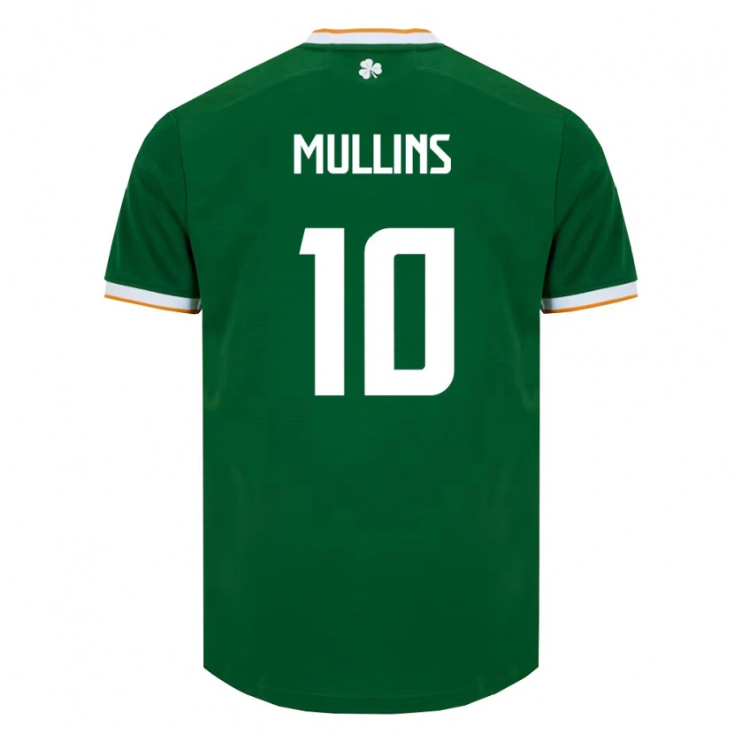 Danxen Mujer Camiseta Irlanda Jamie Mullins #10 Verde Oscuro Blanco 1ª Equipación 26-28 La Camisa