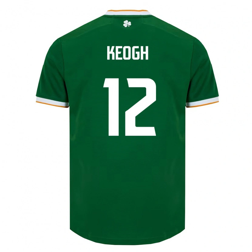 Danxen Mujer Camiseta Irlanda Sean Keogh #12 Verde Oscuro Blanco 1ª Equipación 26-28 La Camisa