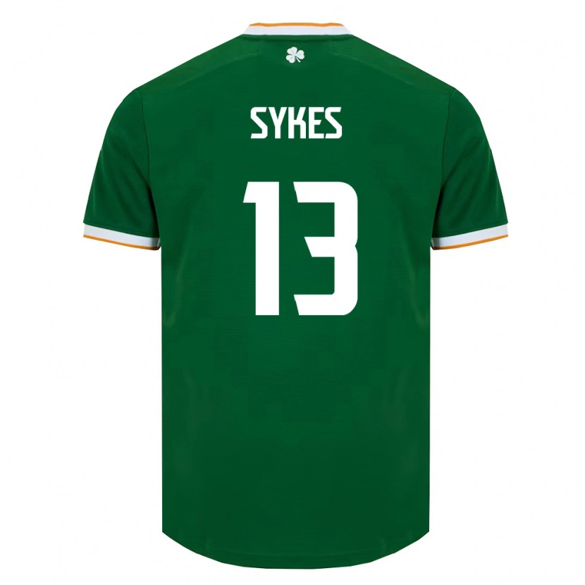 Danxen Mujer Camiseta Irlanda Mark Sykes #13 Verde Oscuro Blanco 1ª Equipación 26-28 La Camisa