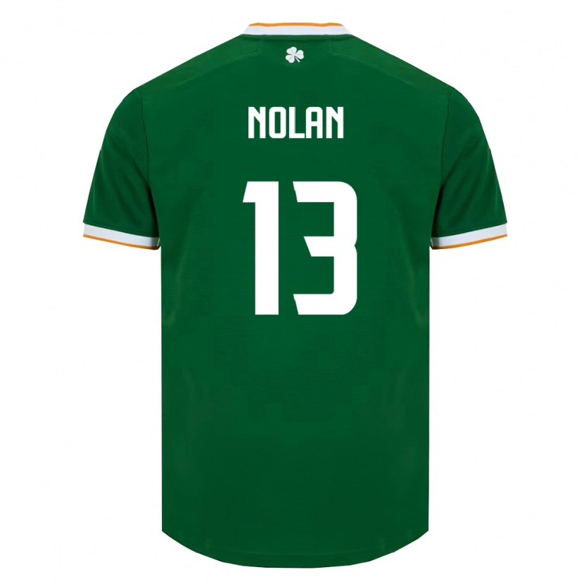 Danxen Mujer Camiseta Irlanda Hayley Nolan #13 Verde Oscuro Blanco 1ª Equipación 26-28 La Camisa