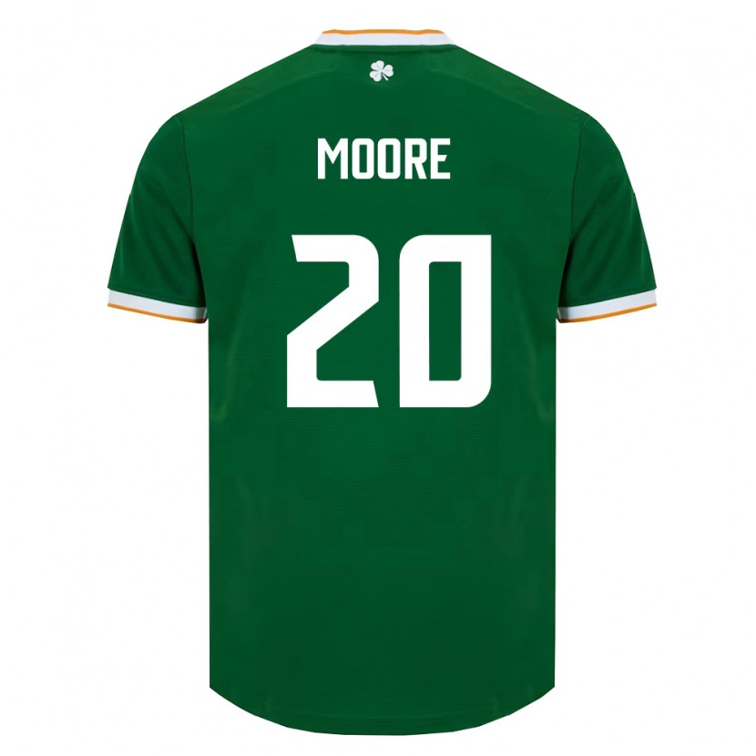 Danxen Mujer Camiseta Irlanda Matthew Moore #20 Verde Oscuro Blanco 1ª Equipación 26-28 La Camisa