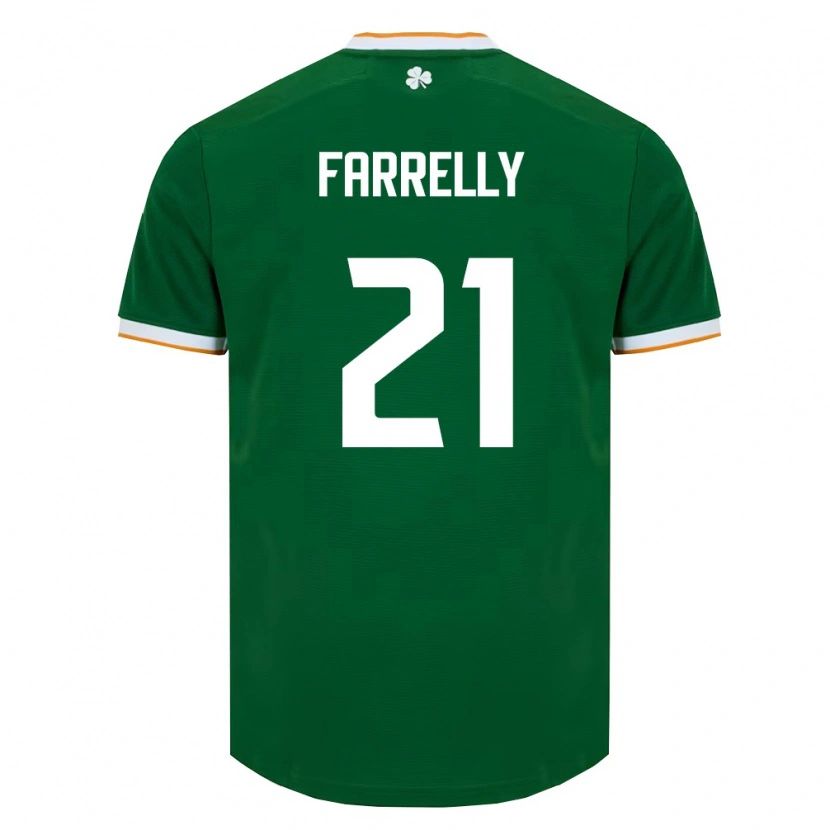 Danxen Mujer Camiseta Irlanda Sinead Farrelly #21 Verde Oscuro Blanco 1ª Equipación 26-28 La Camisa