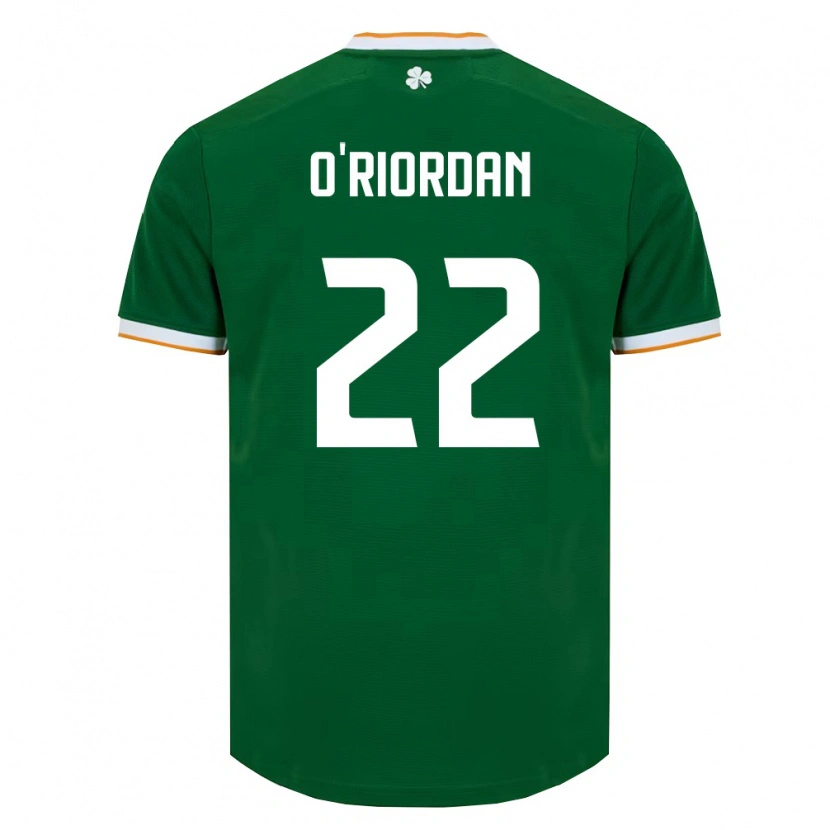 Danxen Mujer Camiseta Irlanda Connor O'riordan #22 Verde Oscuro Blanco 1ª Equipación 26-28 La Camisa