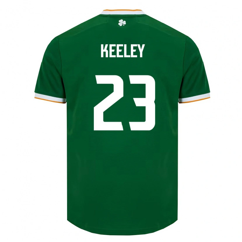 Danxen Mujer Camiseta Irlanda Josh Keeley #23 Verde Oscuro Blanco 1ª Equipación 26-28 La Camisa