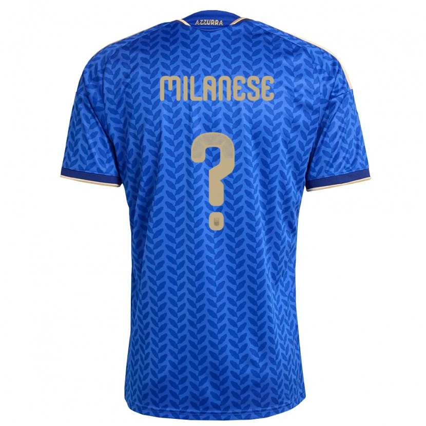 Danxen Mujer Camiseta Italia Tommaso Milanese #0 Azul Marino Oro 1ª Equipación 26-28 La Camisa