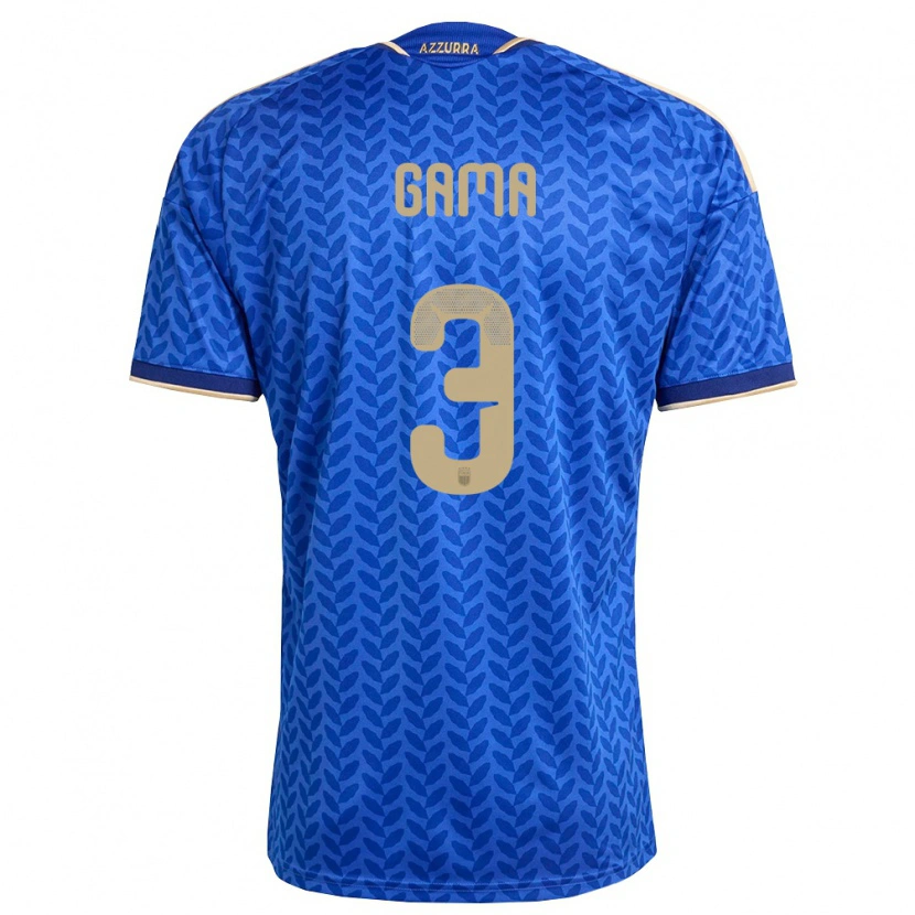 Danxen Mujer Camiseta Italia Sara Gama #3 Azul Marino Oro 1ª Equipación 26-28 La Camisa