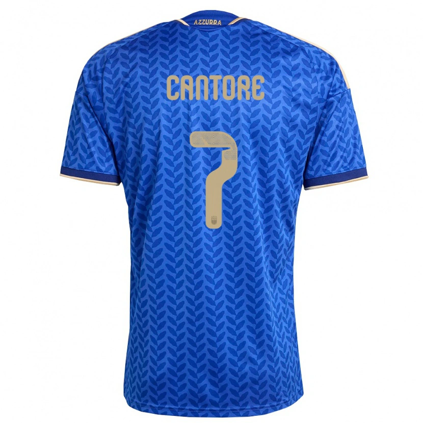Danxen Mujer Camiseta Italia Sofia Cantore #7 Azul Marino Oro 1ª Equipación 26-28 La Camisa