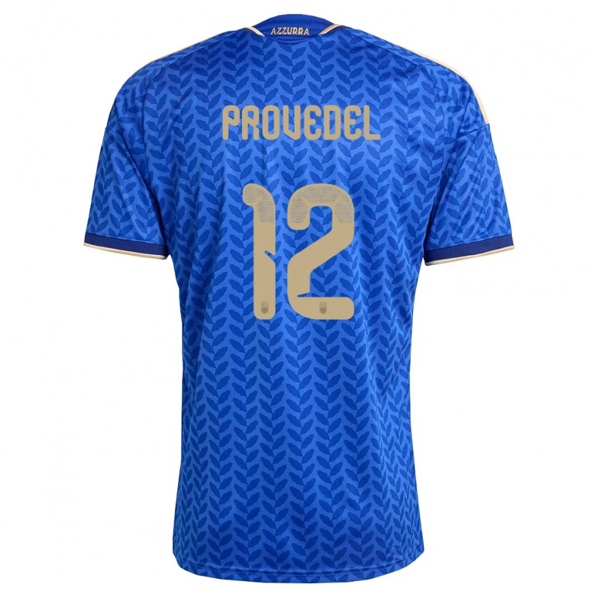Danxen Mujer Camiseta Italia Ivan Provedel #12 Azul Marino Oro 1ª Equipación 26-28 La Camisa