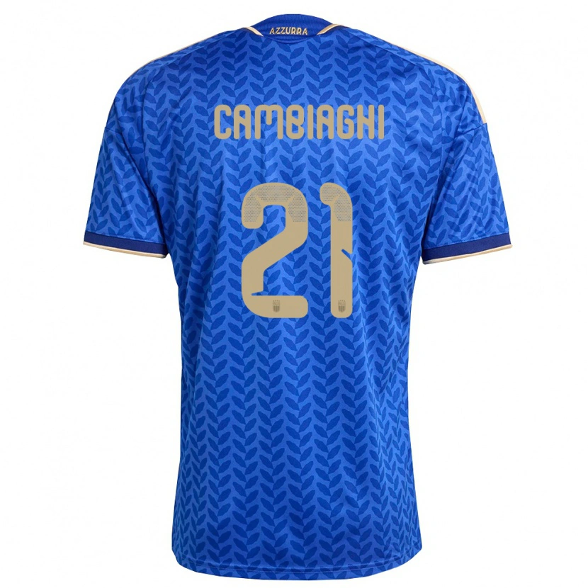 Danxen Mujer Camiseta Italia Michela Cambiaghi #21 Azul Marino Oro 1ª Equipación 26-28 La Camisa