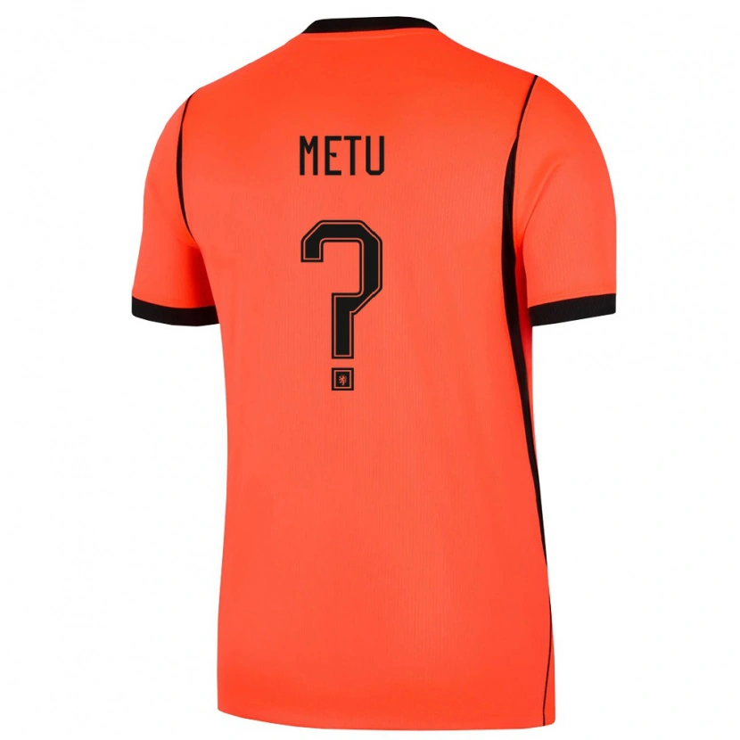 Danxen Mujer Camiseta Países Bajos Ryan Metu #0 Naranja Negro 1ª Equipación 26-28 La Camisa