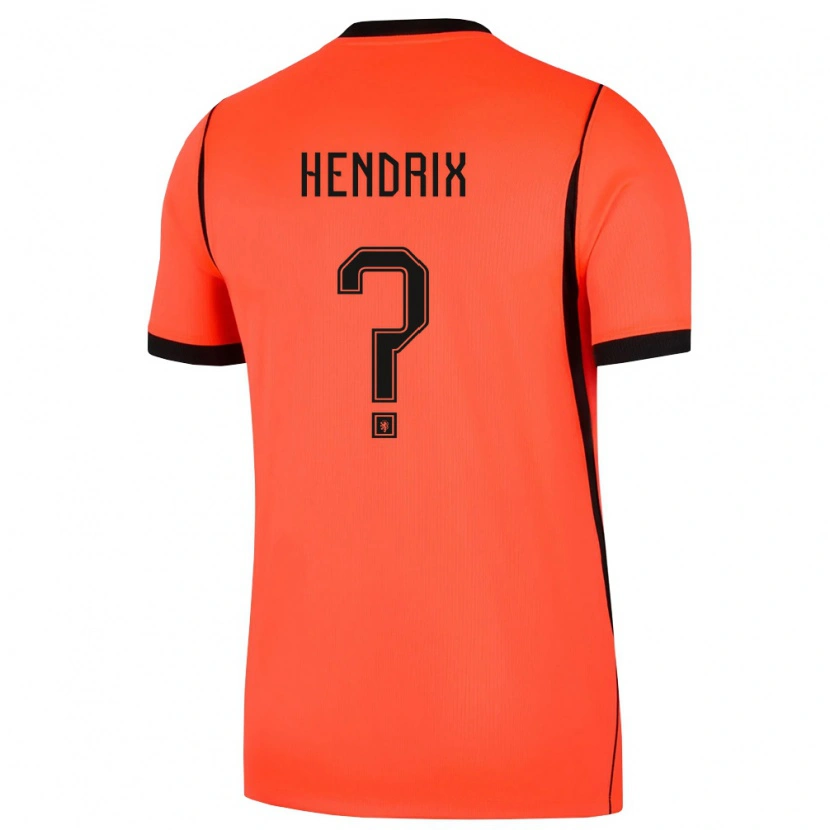Danxen Mujer Camiseta Países Bajos Kas Hendrix #0 Naranja Negro 1ª Equipación 26-28 La Camisa