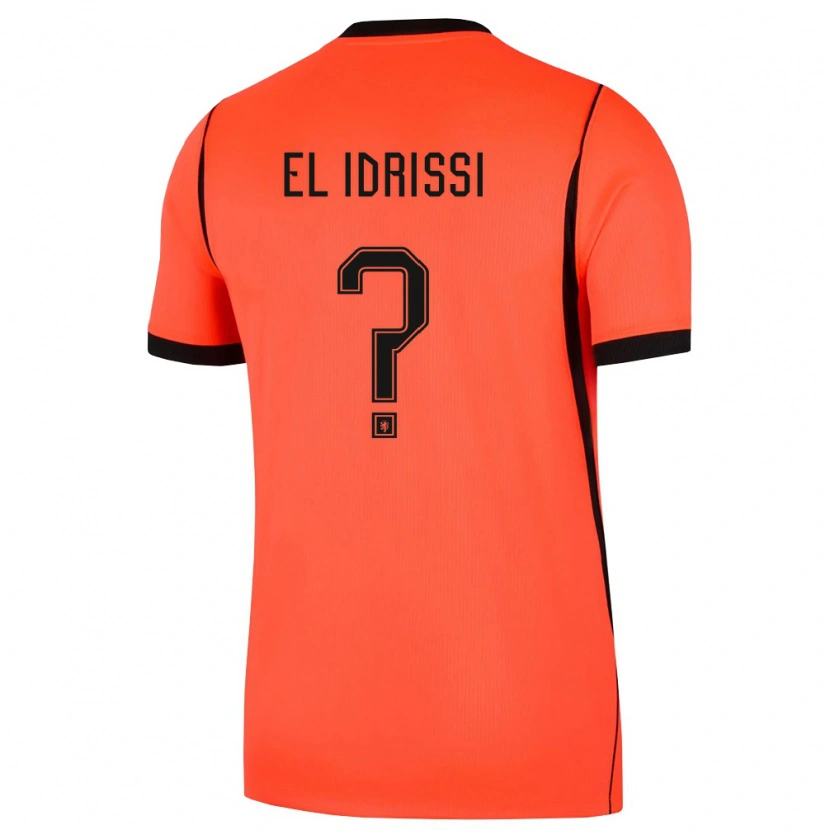 Danxen Mujer Camiseta Países Bajos Yasim El Idrissi #0 Naranja Negro 1ª Equipación 26-28 La Camisa