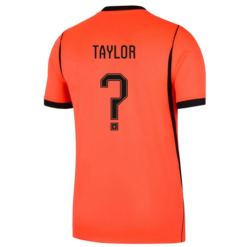 Danxen Mujer Camiseta Países Bajos Tyrell Taylor #0 Naranja Negro 1ª Equipación 26-28 La Camisa