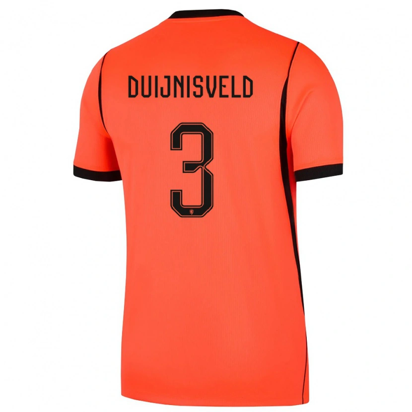 Danxen Mujer Camiseta Países Bajos Owen Duijnisveld #3 Naranja Negro 1ª Equipación 26-28 La Camisa