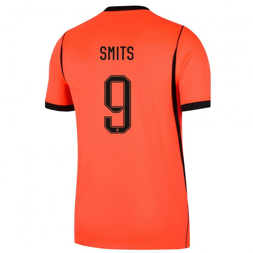 Danxen Mujer Camiseta Países Bajos Joelle Smits #9 Naranja Negro 1ª Equipación 26-28 La Camisa