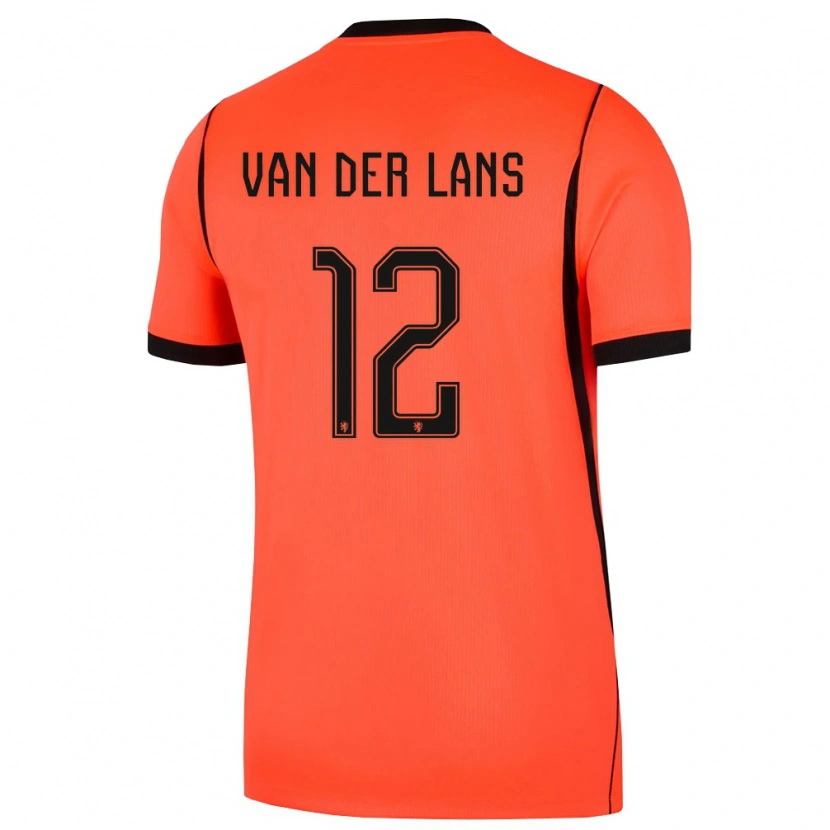 Danxen Mujer Camiseta Países Bajos Mylo Van Der Lans #12 Naranja Negro 1ª Equipación 26-28 La Camisa