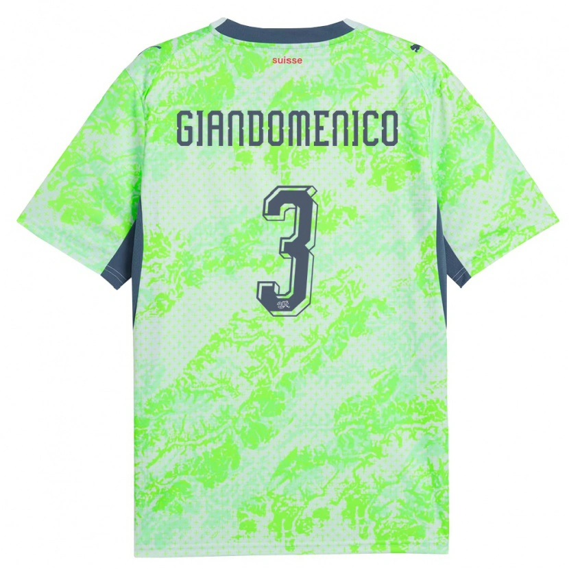 Danxen Mujer Camiseta Suiza Loris Giandomenico #3 Verde Marino 2ª Equipación 26-28 La Camisa